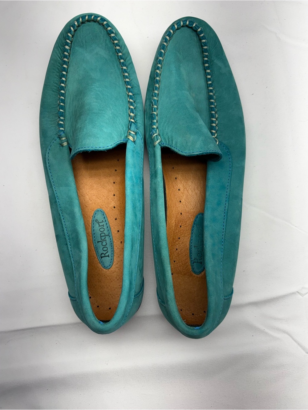 Rockport Women's Teal Suede Slip-On Moccasins